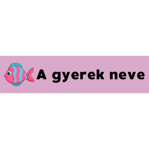 Téglalap alakú öntapadó címke - Halacska, névvel