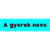 Téglalap alakú öntapadó címke - A gyerek neve, kék háttér