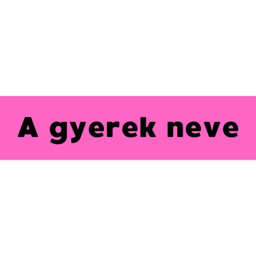 Téglalap alakú öntapadó címke - A gyerek neve, lila háttér