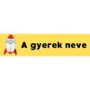 Téglalap alakú öntapadó címke - Rakéta, névvel