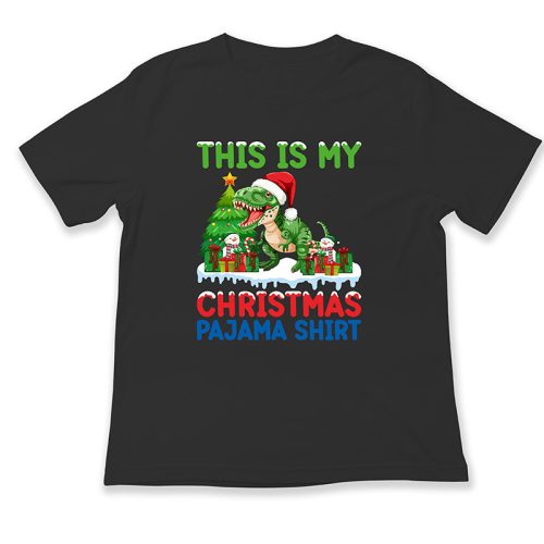 This is my Christmas pajama shirt, dínós alvós póló, Karácsony