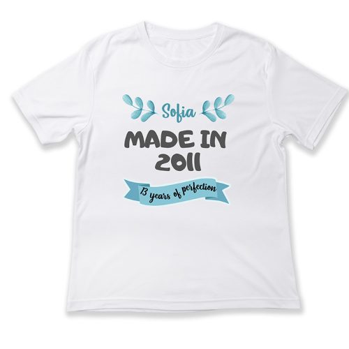 Sofia, Made in 2011, 13 years of perfection, kék