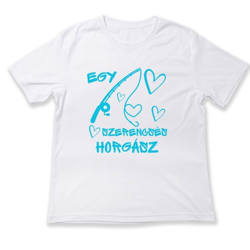 Egy szerencsés horgász, horgászbot, szívecske
